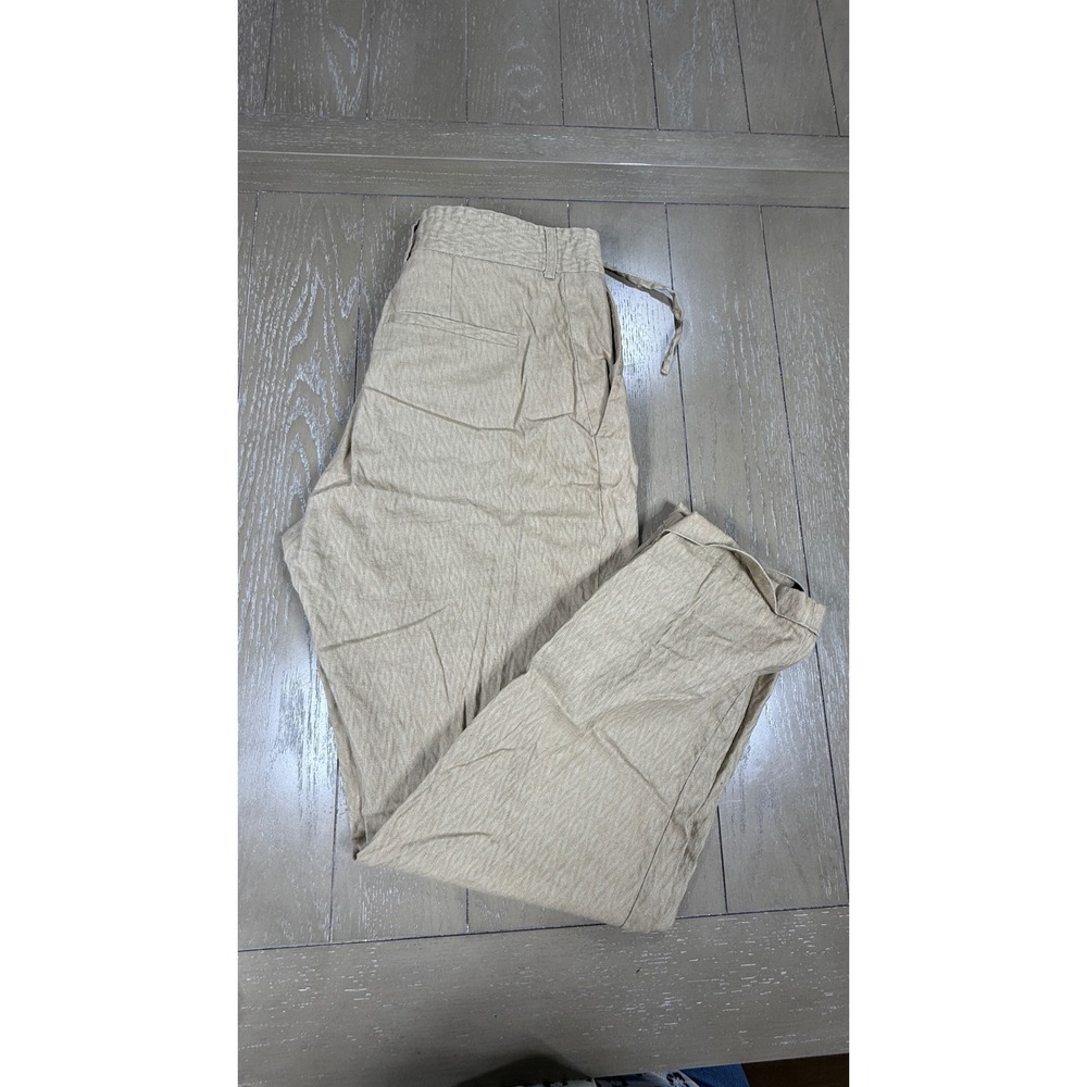 The Kooples‎ Show Trousers Mens 50 Tan Linen Blend Fitted Drawstring Pants